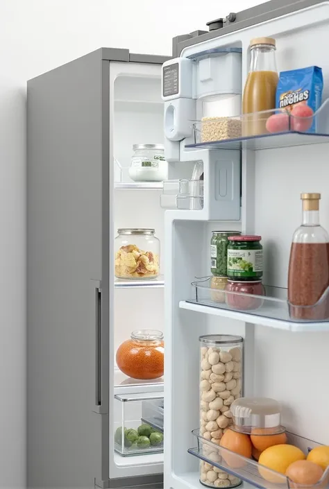 A smart fridge organizer.
The compartments can be moved to organize the products 