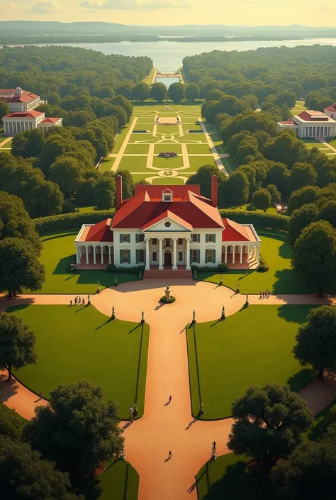 Vue panoramique de Mount Vernon, la plantation de George Washington