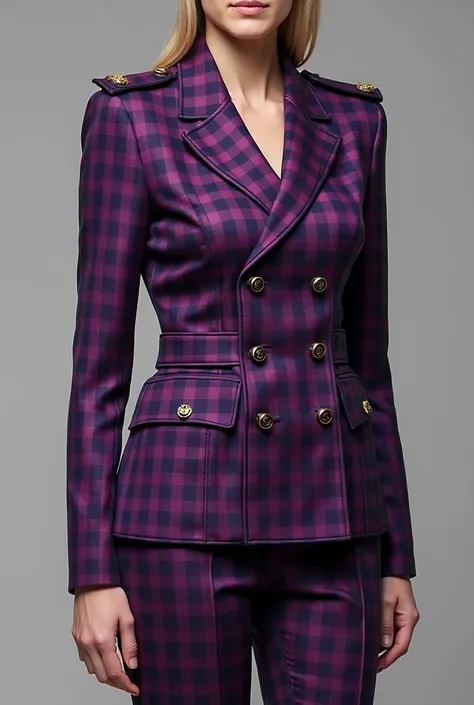 Make a purple plaid uniform
