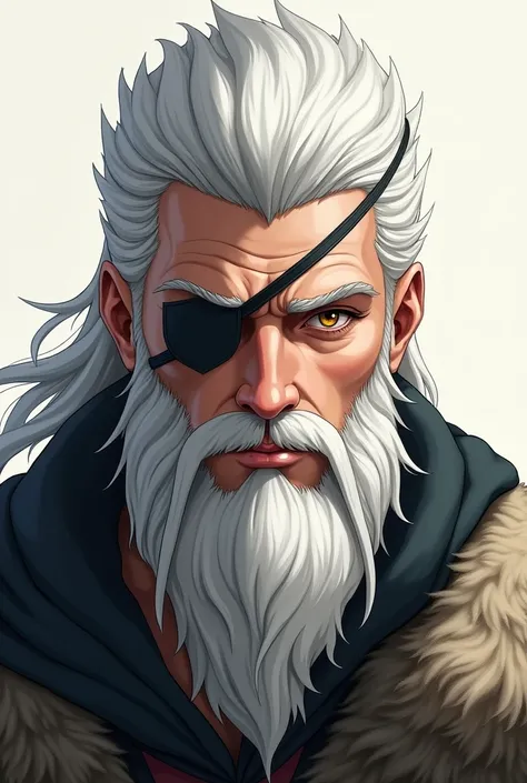 You can make Odin but make him look younger with white hair Not in anime style and with his beardless eyepatch icon 