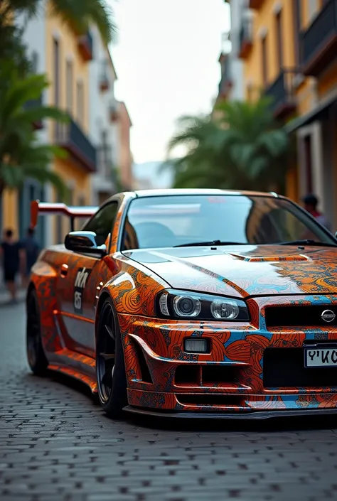 Nissan gtr r34 with santo domingo paint 