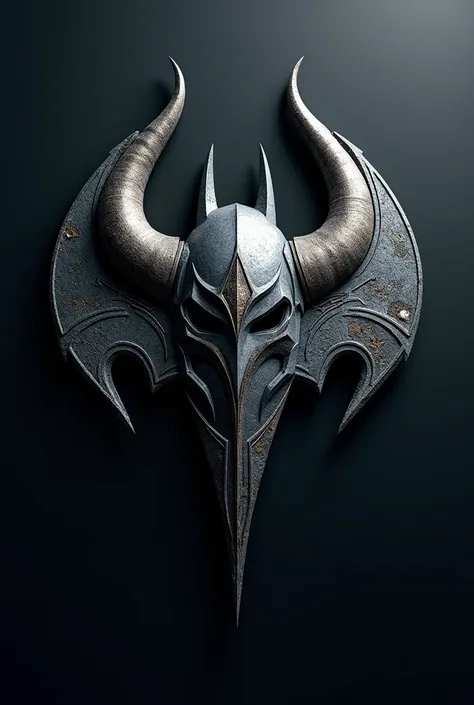 Batman symbol with viking helmet logo