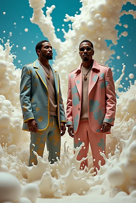 Diddy Sean Combs and his twin exploding milk