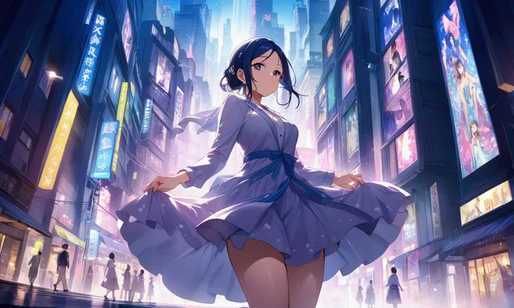 Love Live adult Kanan Matsuura, masterpiece, highest quality, figured, solo, The city where you are touched naughtily