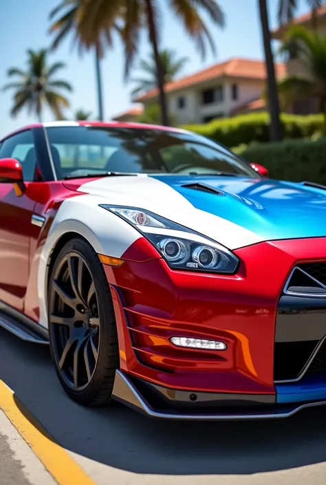 Nissan gtr r34 with full dominican flag paint 