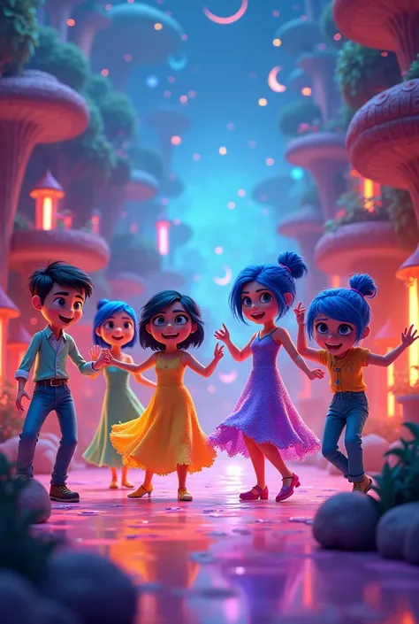 Make a personality island in the style of the movie "Inside Out" with a dance theme 