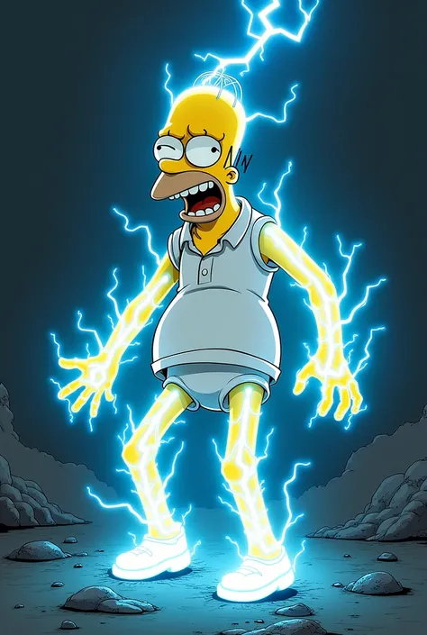 Homer simson en calabera electrocutandos
