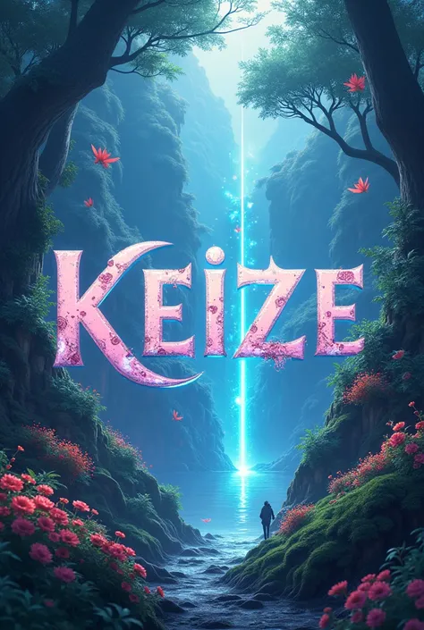 I want to create the cover for my YouTube channel! The image will have measurements 2.560 x 1.440 and it will be in 4k. I want you to have the name KEIZE written in the middle of the screen and Anime elements, games and nature