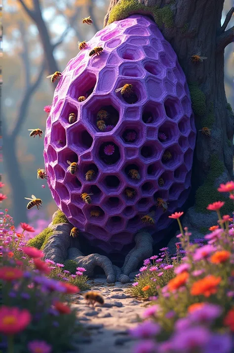 Purple Bee Hive