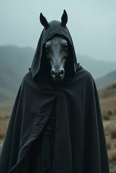 High resolution, man with horse mask 