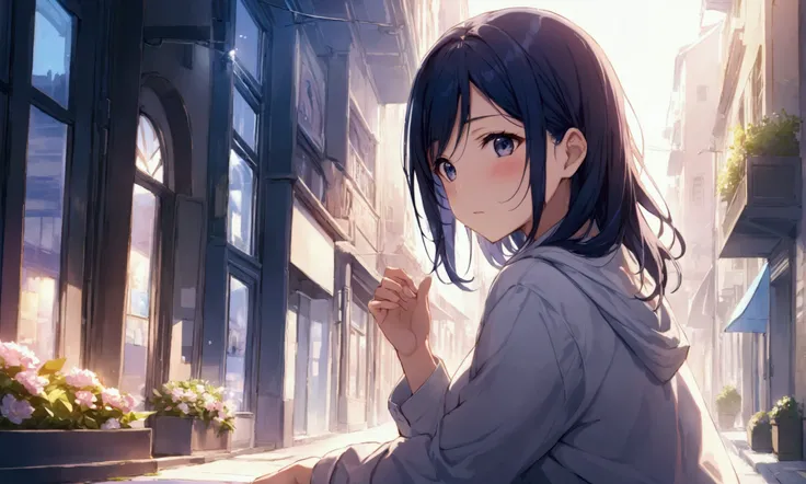 Love Live adult Kanan Matsuura, masterpiece, highest quality, figured, solo, The city where you are touched naughtily