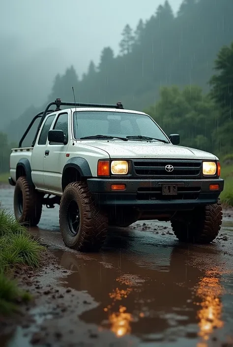 Hilux 1998 4x4 with white rain 