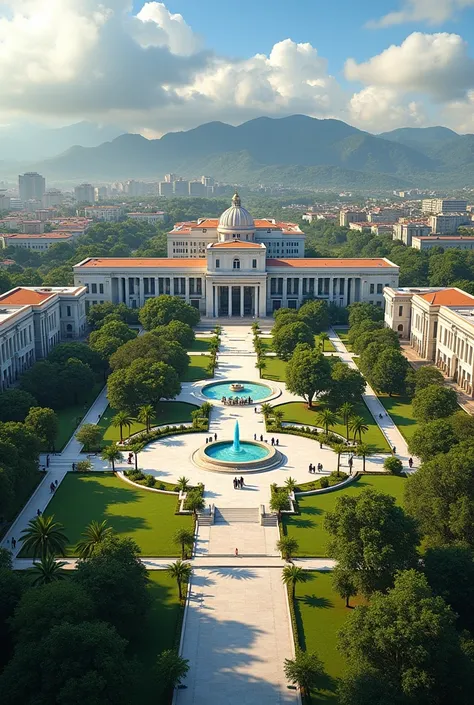 create a large university center, create a large sign saying SerraValle University, create this university in a Brazilian reality 








