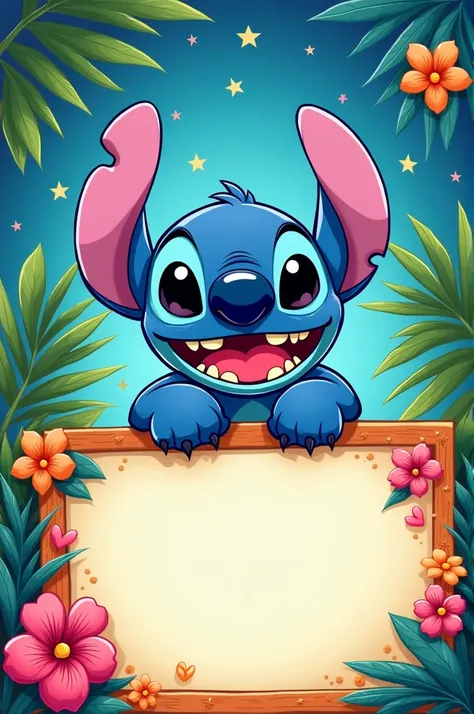 Stitch themed birthday invitation 