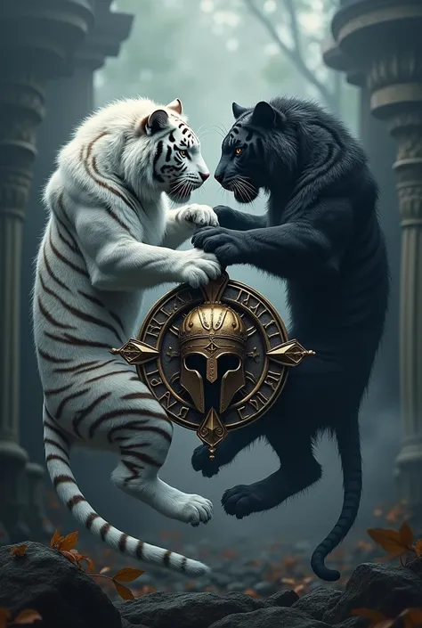 Ying yang tiger together with gladiator logo 