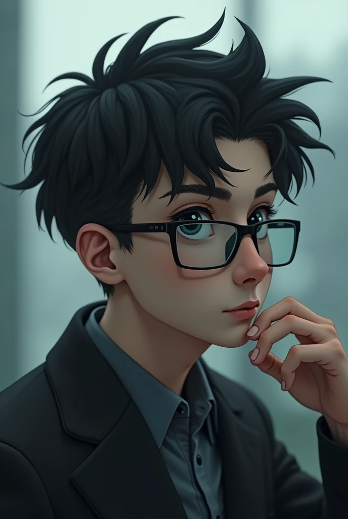 A young man with glasses and a distracted look  