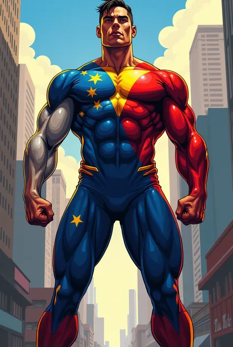 Make a homelander who has a Philippines flag suit 