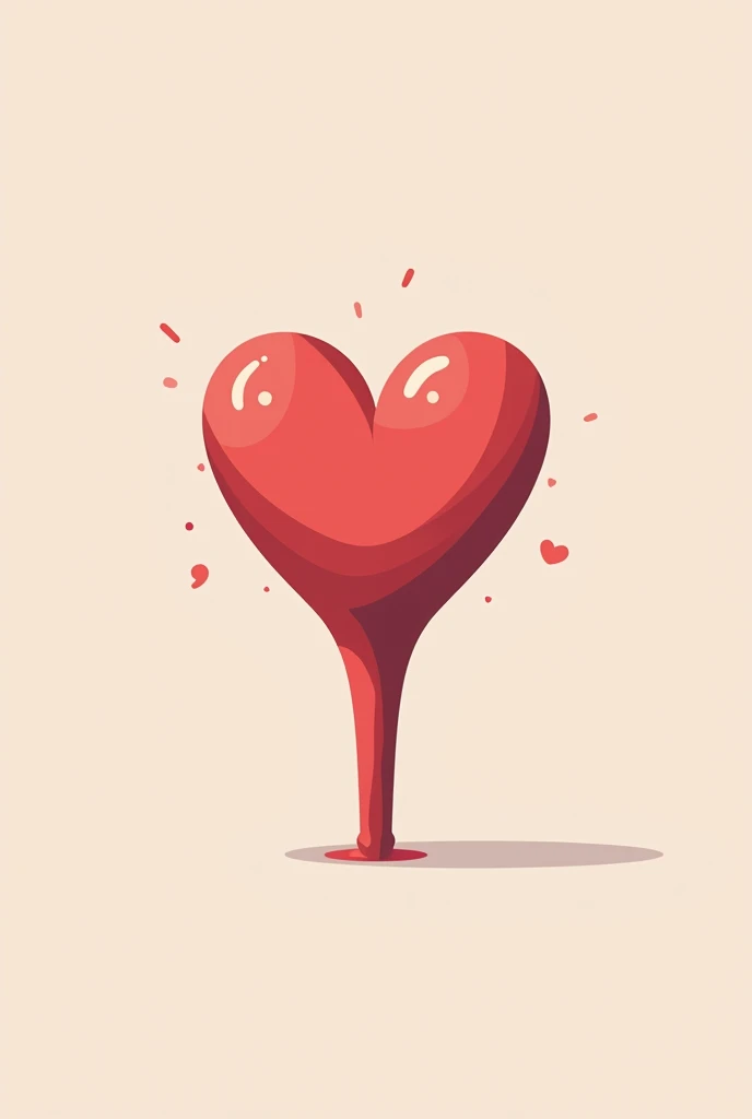 Penis with heart vector