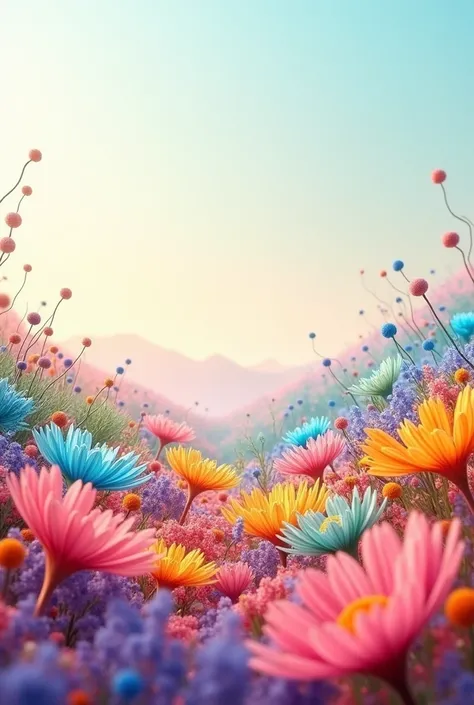 Horizontal background with colored stamens 