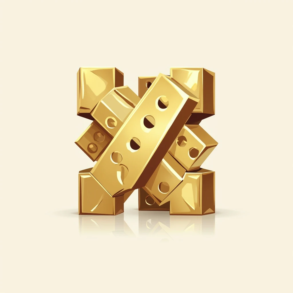 Create a modern logo for a domino tournament company that incorporates domino symbols in gold color. The logo should be simple, but visually striking and attention-grabbing. Must effectively convey the theme of dominoes and tournament competition. Please p...