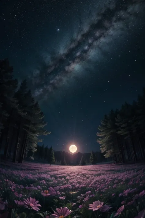 **Prompt 13:**
/imagine prompt: Viral anime nature wallpaper in 4K quality, in the style of digital illustration inspired by Naoko Takeuchi, depicting a magical forest at midnight with glowing flowers, fairy lights, and an ethereal moon casting a soft glow...