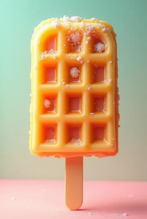 Generate me a poster of a waffle popsicle 

