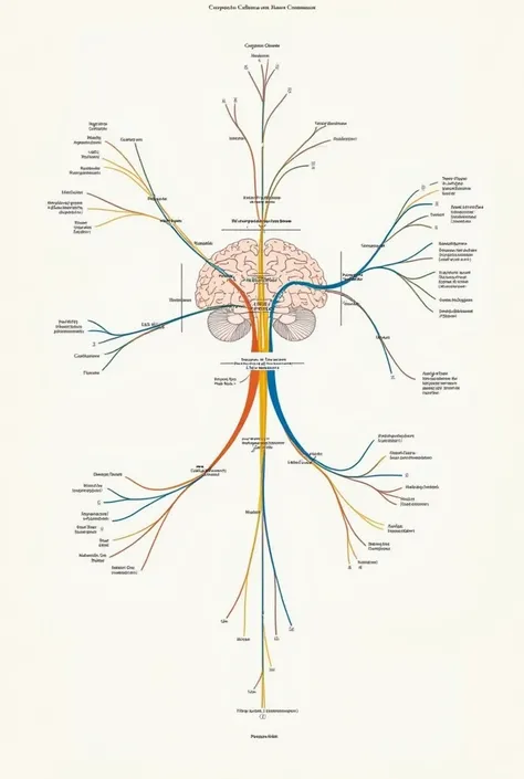 Mind map showing these areas and how the corpus callosum and anterior commissure communicate with each other.