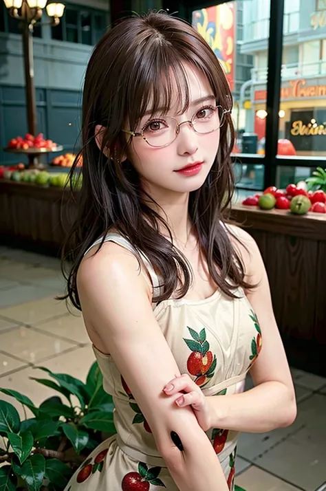 Beautiful Japanese Women、((Best Quality, 8k, masterpiece:1.3))、((Realistic:1.5))、((Reality:1.5))、Beautiful woman with perfect figure:1.4、((Chestnut Hair:1.3))、Highly detailed face and skin texture、Glowing Skin、Detailed eyes、Double eyelids、(Large Breasts:1....