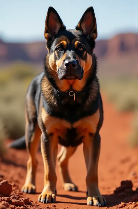 Cruce pastor australiano ganadero red heeler con bulldog frances blinder