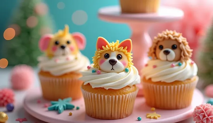 create animal decorated cupcakes