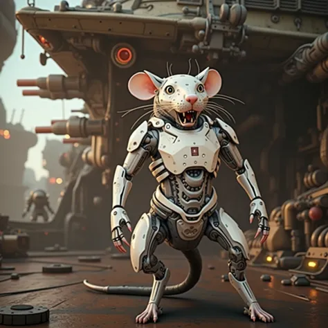 a cybernetic rat pirate on a space pirate ship, 1 cyborg rat pirate, detailed mechanical rat, space pirate ship, sci-fi, cinematic lighting, highly detailed, 8k, hyperrealistic, award winning digital art