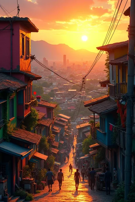 Hill favela sunset
