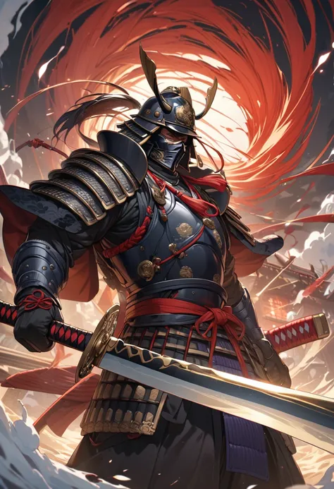 samurai,Sword,Japanese sword,whirlwind,master piece,highest quality,ultra high resolution,Super detailed,8K