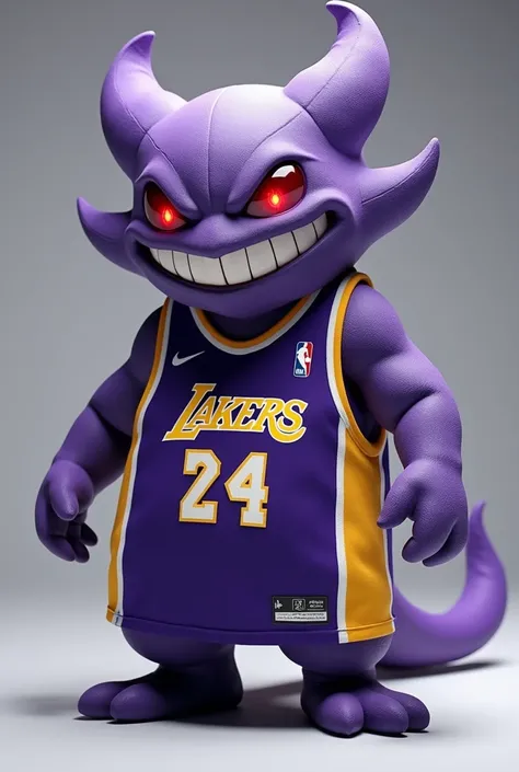 The Pokémon Gengar wearing a Los Angeles Lakers jersey 