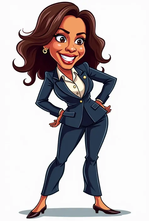 Cartoon style kamala harris “bending over”