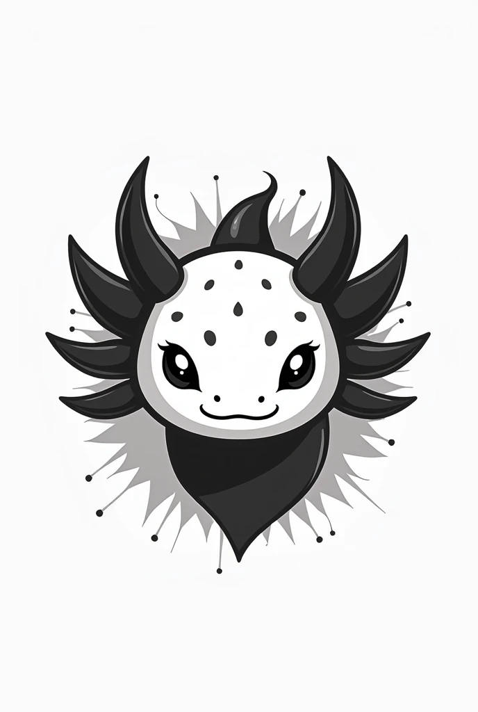 Make a logo with the axolotl animal, a black and white screen shows more of the face,professional, something serious but also casual, returning to adults 
