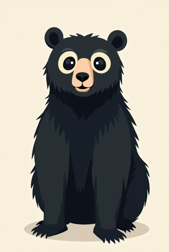 SPECTACLED BEAR without glasses,  which is originally from PERU.
 Without details, simple and minimalist MORE MINIMALIST SIMPLEE