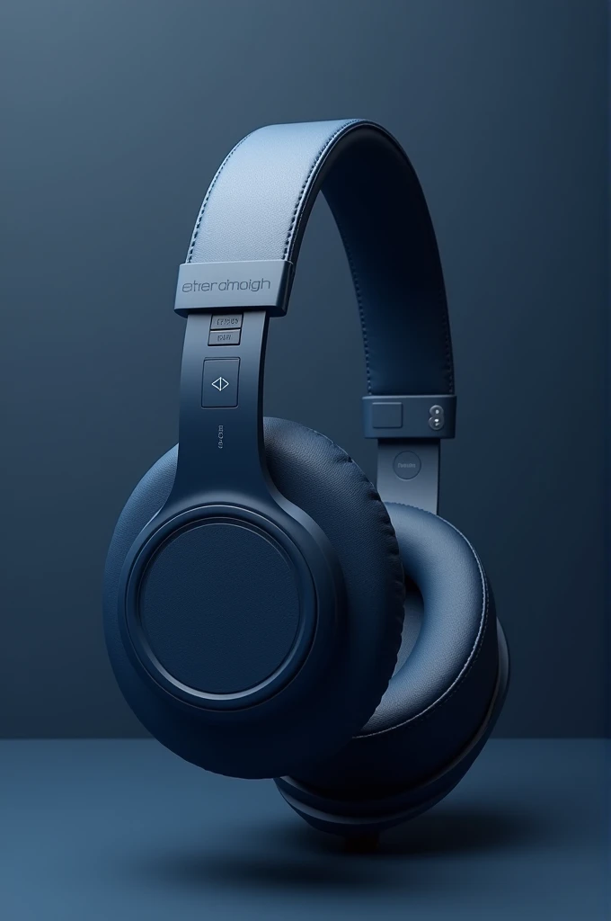 Blue over-ear headphones with multiple buttons