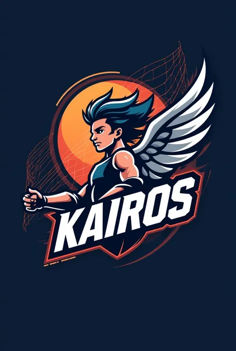 Make a logo for a volleyball team called Kairos after the Greek character 
