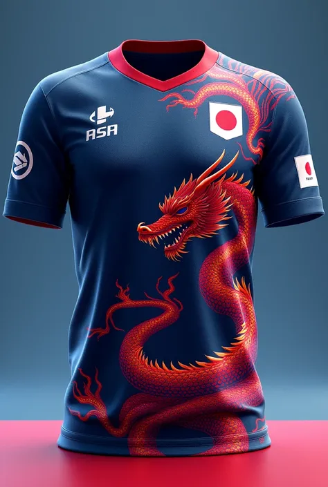 Create a Japan jersey for an indoor game with a dragon 

