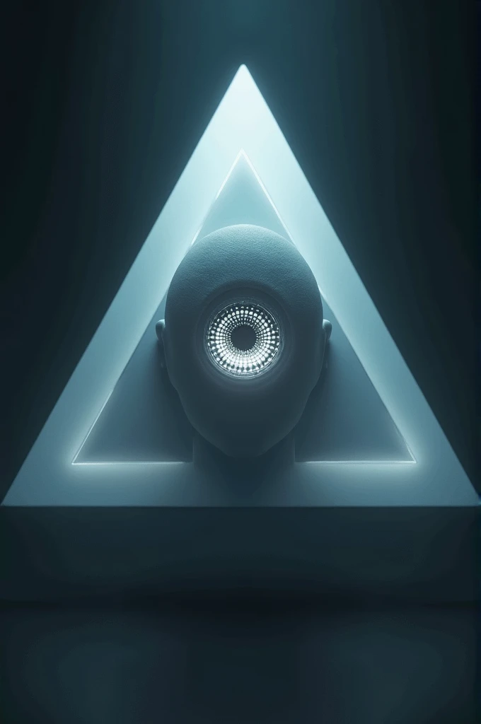 Create an image of mask like  dj marshmallow color but in shape of triangle with one illuminati eye