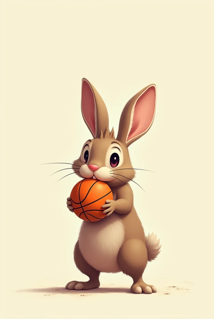 a rabbit on a basketball 
 
