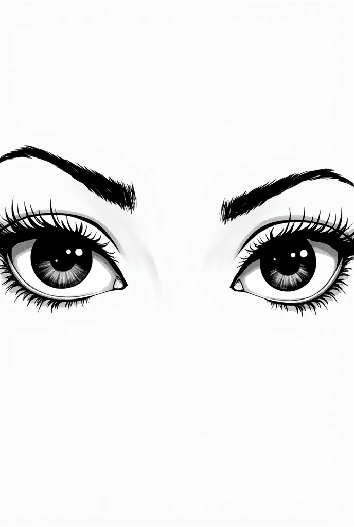 Create eyes looking in different directions but in the same black and white illustrative style 
