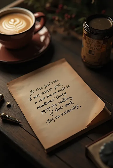 Create an image with this phrase:
I don&#39;t want to be saved by any prince, I want to be a villain&#39;s weakness written on a piece of paper next to a cup of coffee 