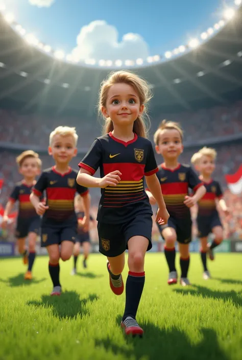 Children in uniforms for the German Olympics football