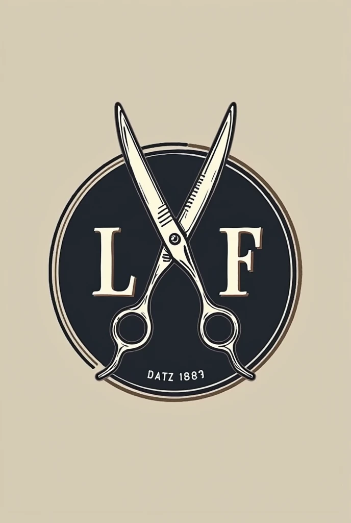 Barber shop logo name LF,  scissoring 


