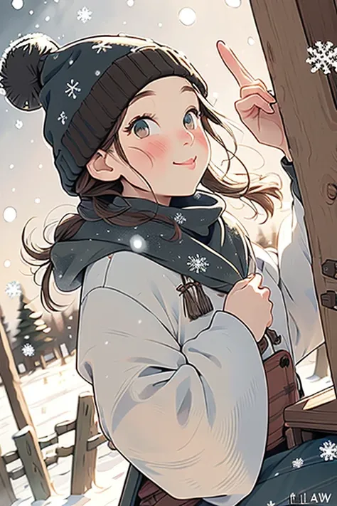 (((plein air,Snow and winter background:1.3, Playing in the snow:1.3))), (Raw photo:1.2), (Photorealistic:1.4), Beautiful detailed girl, Very detailed eyes and face, Beautiful detailed eyes, Ridiculous, Incredibly ridiculous, Huge file size,High resolution...