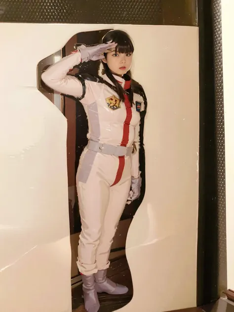 Earth Federation Pilot、Pilot Suit、Japanese women、latex black hair、latex、Real、