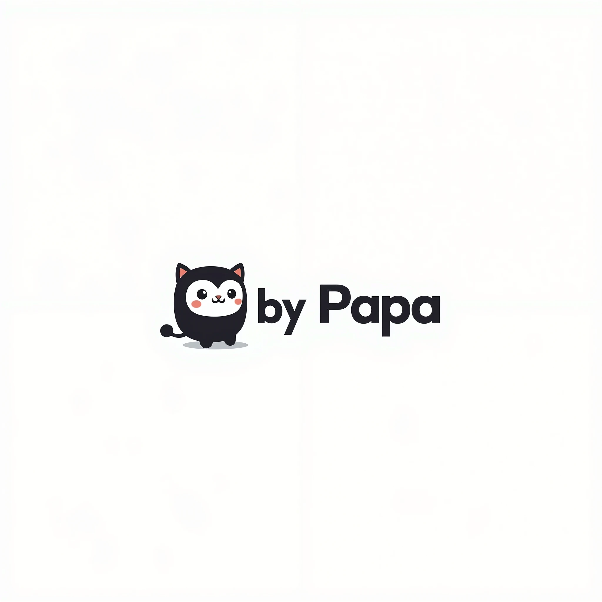 (Masterpiece),(High Quality resolution),A simple font and simple cartoon logo for a digital art shop is named "Idea By Papa", the logo should be cute and reflect the digital art product and minimalist, the logo print on white background color.