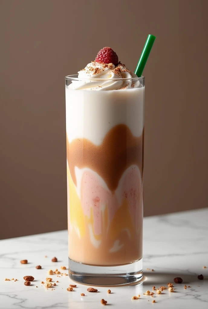 Make a protein shake in a glass like Starbucks